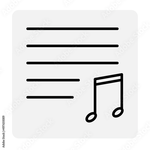 Note icon in line art style. Digital art. Clipart image. Vector illustration. stock image.