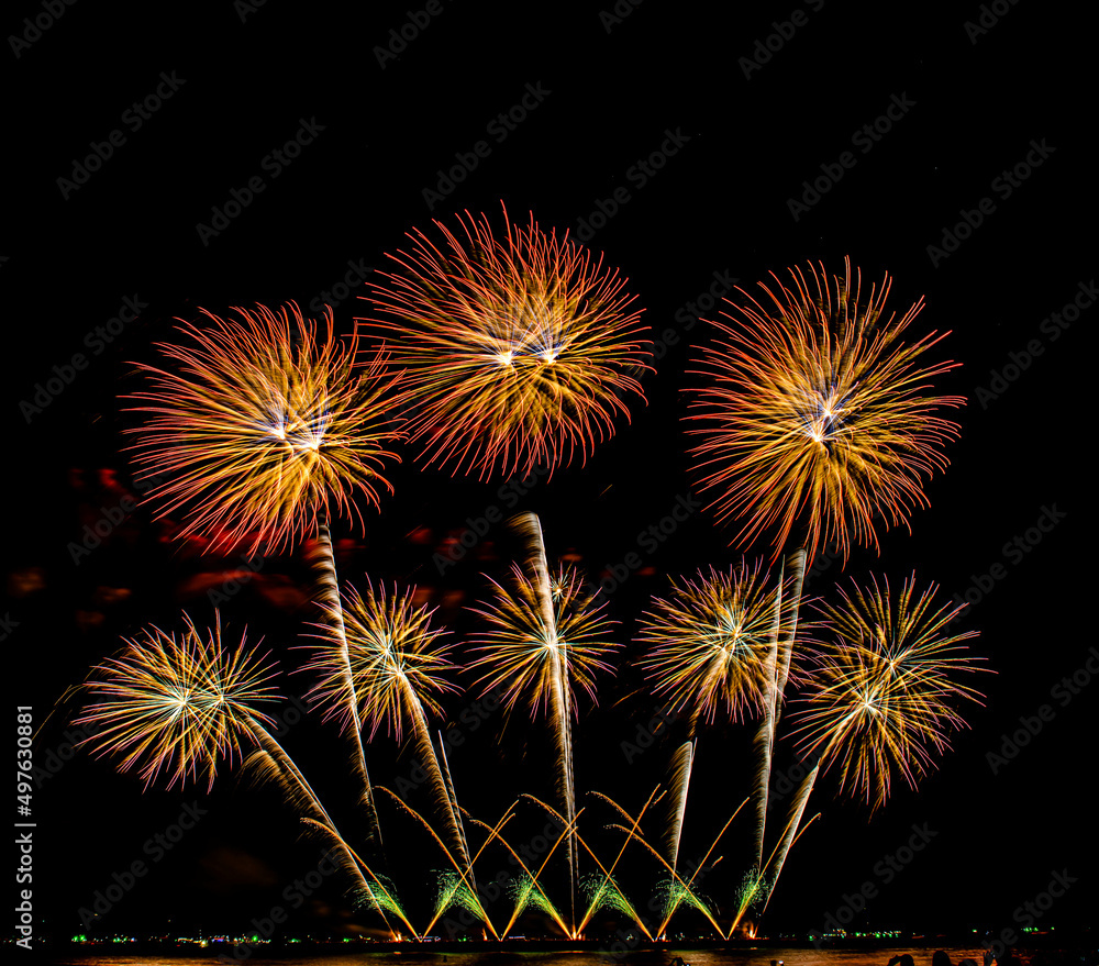 Firework Festival at Pattaya City in Thailand that established every year at the end on the month of November during 26