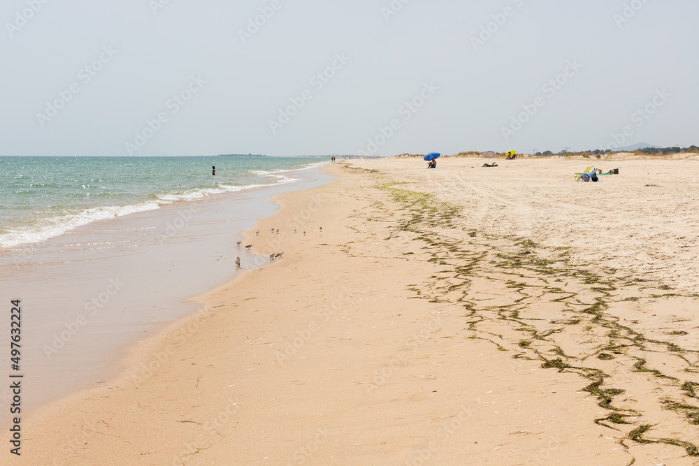 Beach and sea, Cacela Velha beach, Ria Formosa Natural Park, Algarve, Portugal Beach and sea, Cacela Velha beach, Ria Formosa Natural Park, Algarve, Portugal