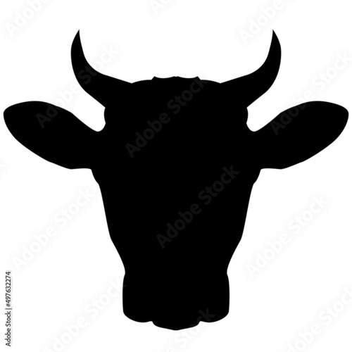 cow head icon on white background. bull sign. ox head symbol. flat style.
