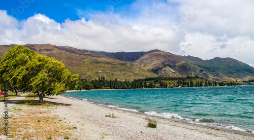 lake and mountains