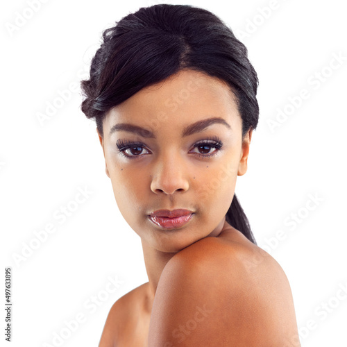 Beauty personified. Studio portrait of a young woman with perfect skin isolated on white.