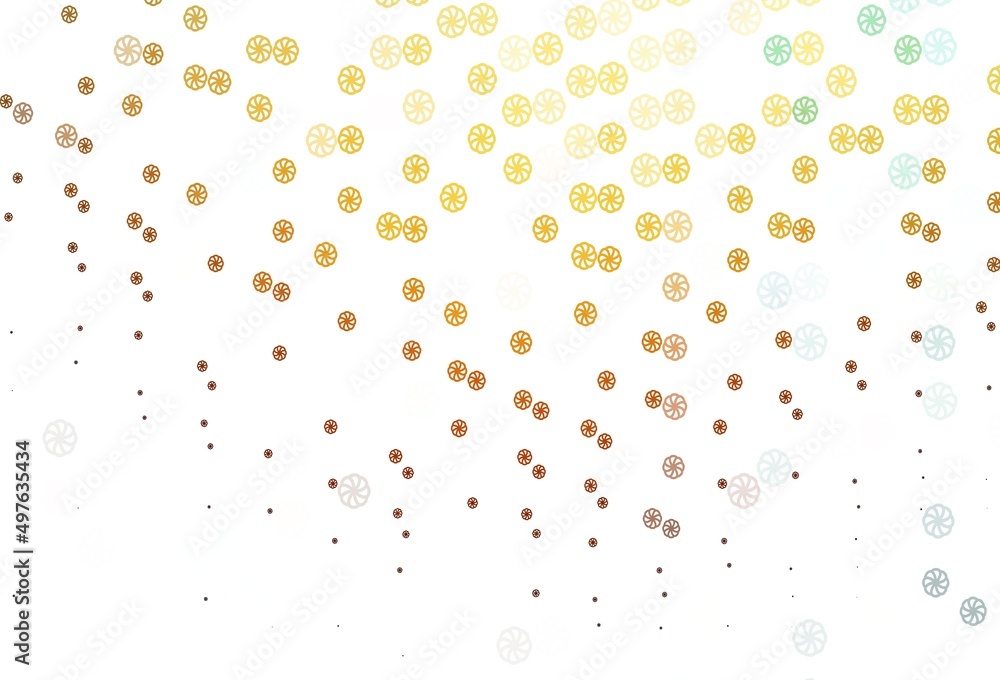 Light Orange vector template with ice snowflakes. Light Orange vector template with ice snowflakes.