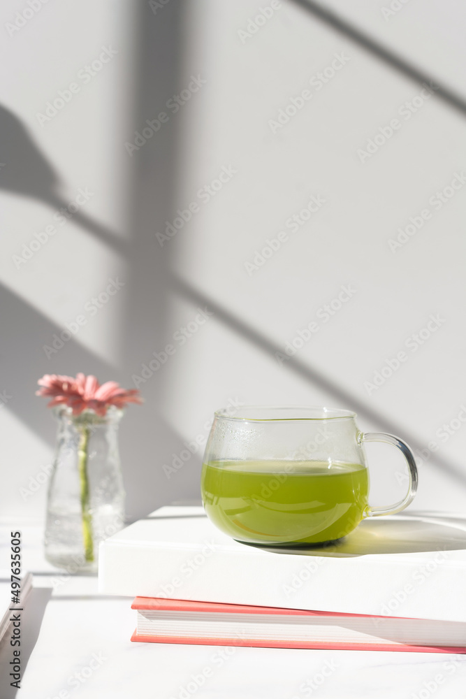 Glass of matcha green tea Glass of matcha green tea