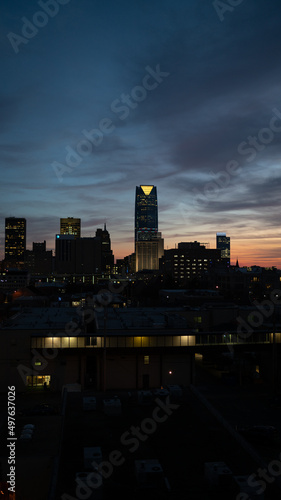 OKC Skyline Sunset Vertical