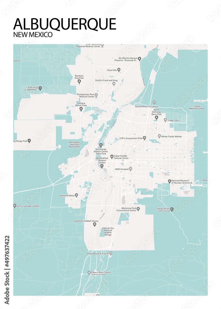 Poster Albuquerque - New Mexico map