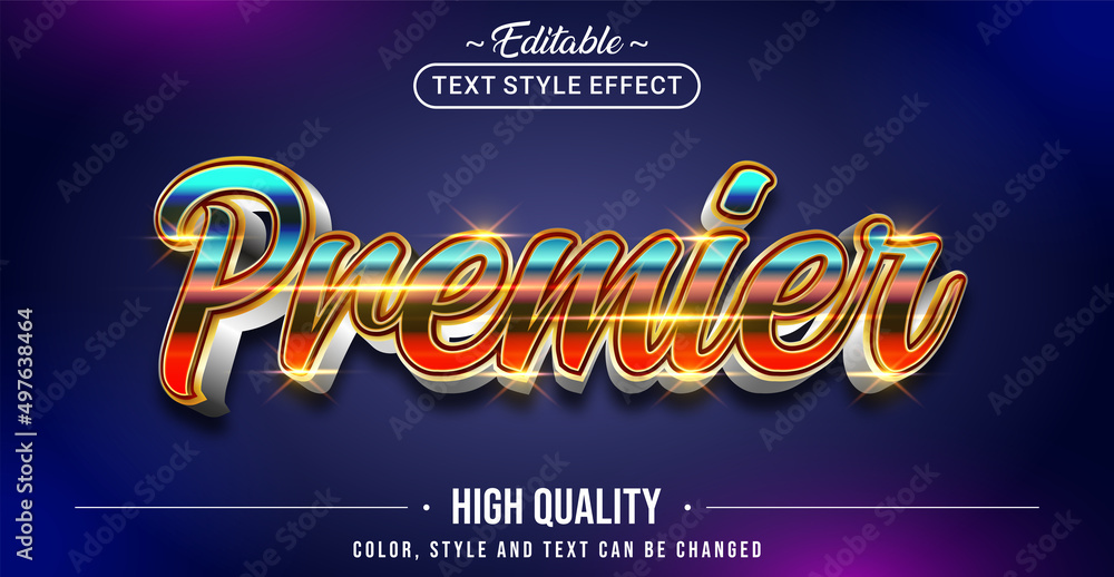 Editable text style effect - Premier text style theme. - obrazy, fototapety, plakaty 