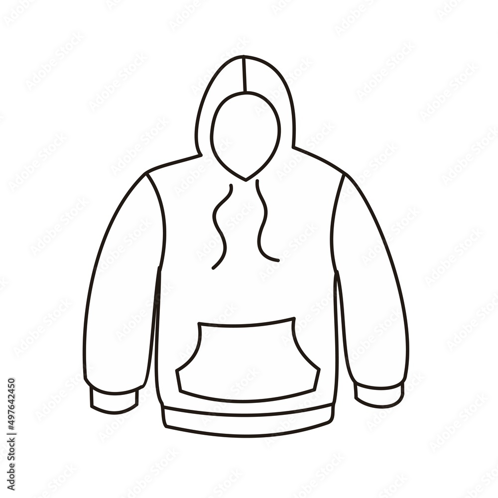 hoodie fashion outlined