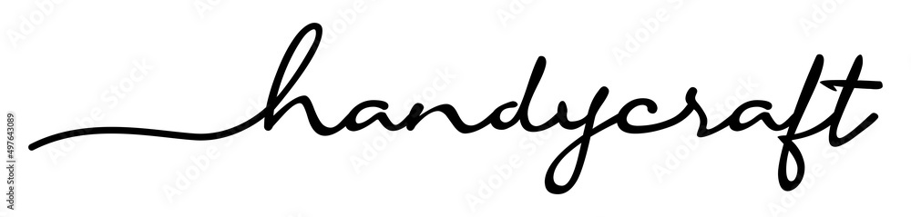 Handycraft Handwriting Black Lettering Calligraphy Banner. Greeting Card Vector Illustration. Handycraft Handwriting Black Lettering Calligraphy Banner. Greeting Card Vector Illustration.