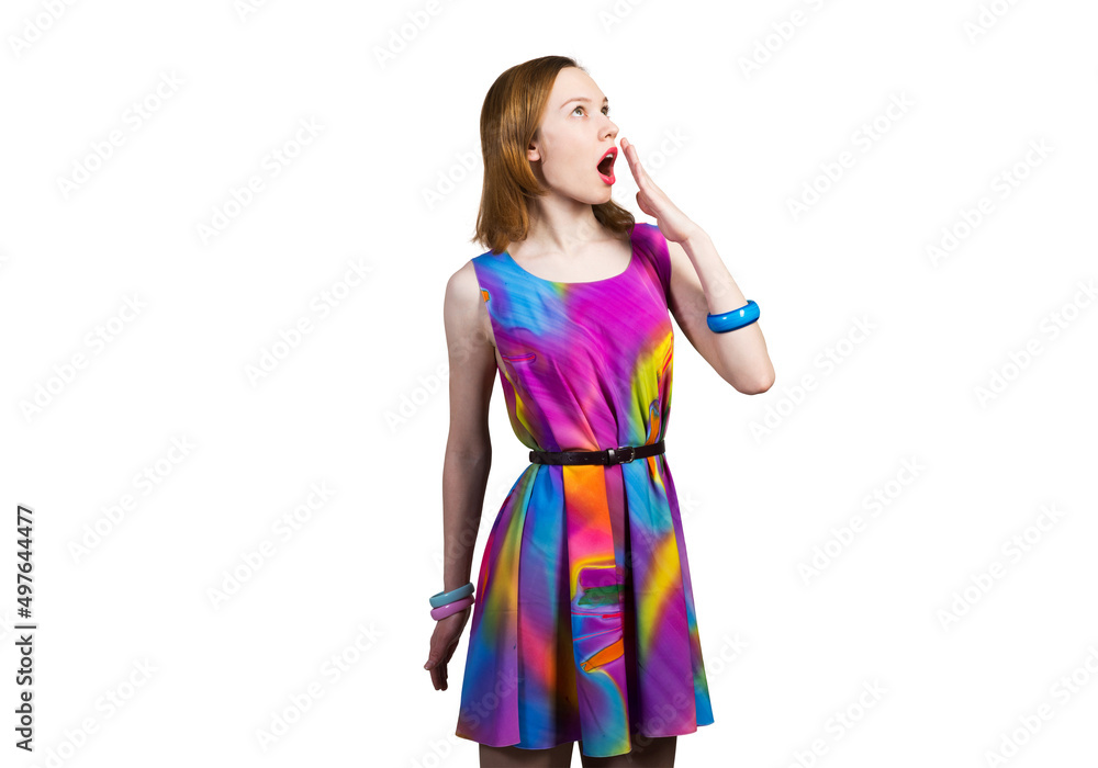 Surprised young female model with red hair Surprised young female model with red hair