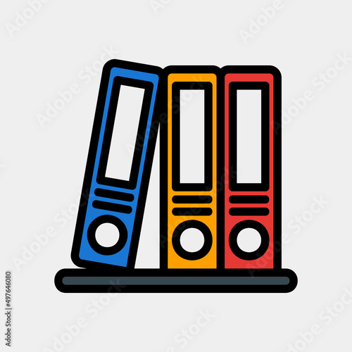 Document icon in filled line style, use for website mobile app presentation