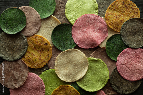 tortillas of different colors  photo