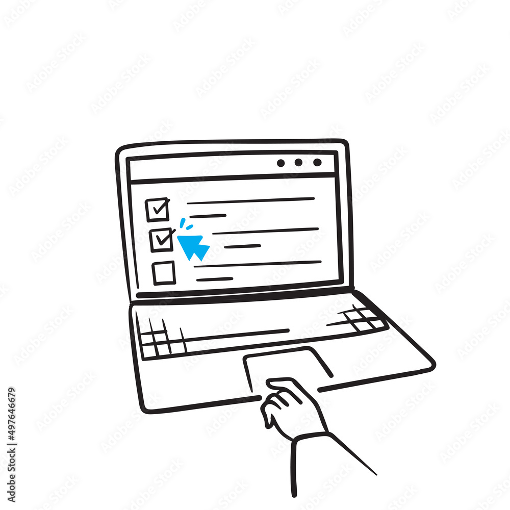 hand drawn doodle online test survey questionnaire fill and blank checklist illustration vector isolated hand drawn doodle online test survey questionnaire fill and blank checklist illustration vector isolated