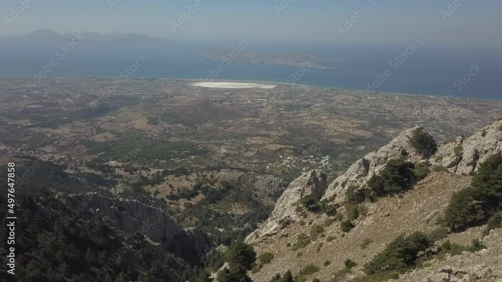Alikes Salt Lake and Tigaki seen from mountain on Kos island, Greece Alikes Salt Lake and Tigaki seen from mountain on Kos island, Greece