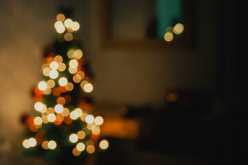 Sparkling Christmas tree lights.