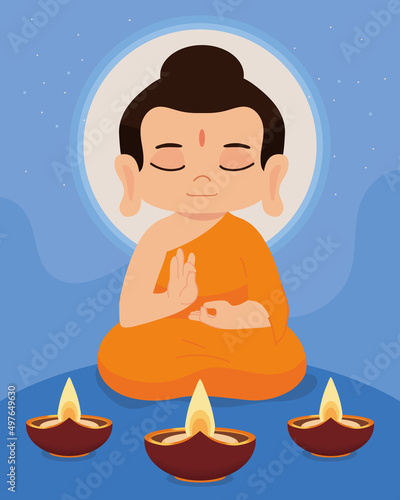 cute buddha in meditation