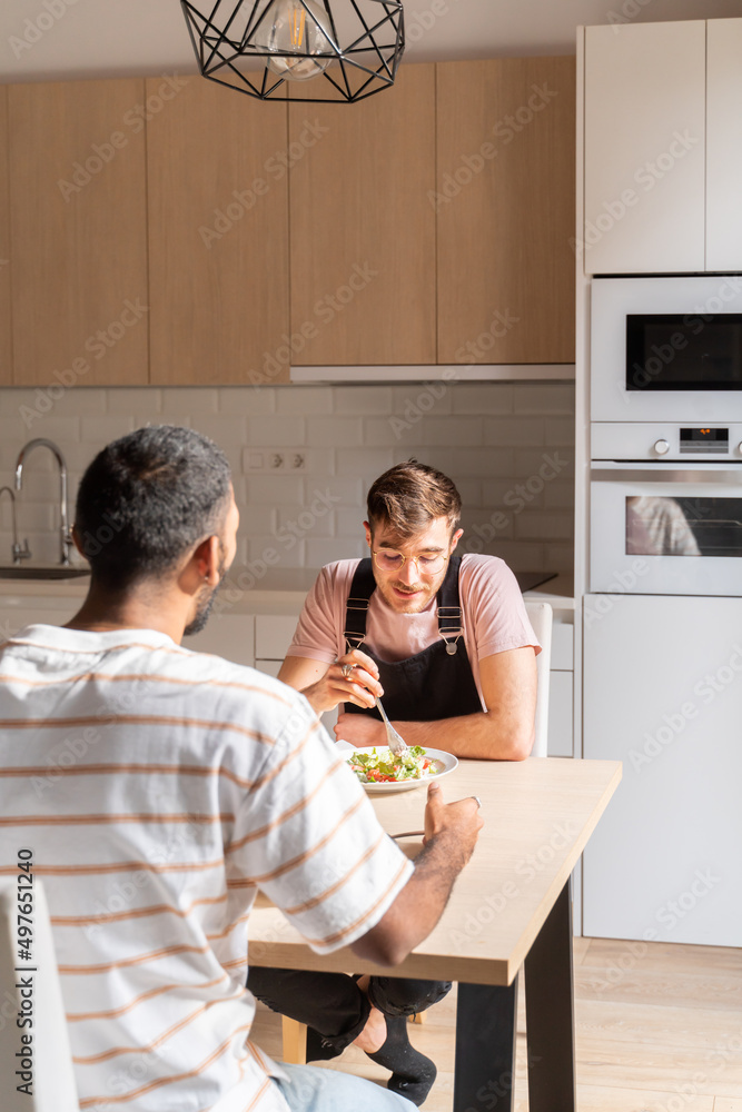 Gay Couple Having Lunch Together Gay Couple Having Lunch Together