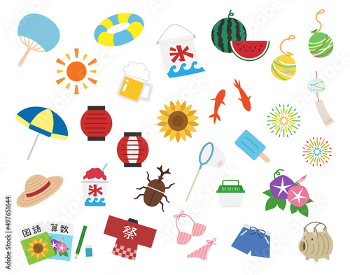 夏に関連するイラスト素材（線なし）