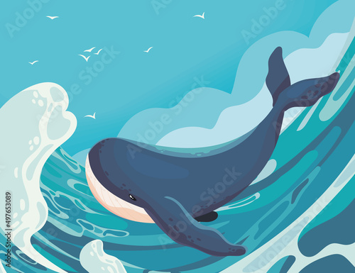 whale in the sea