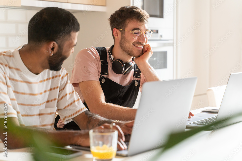 Two Man Working Using Technologies Two Man Working Using Technologies