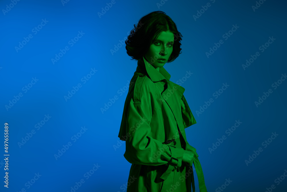 model in stylish raincoat model in stylish raincoat