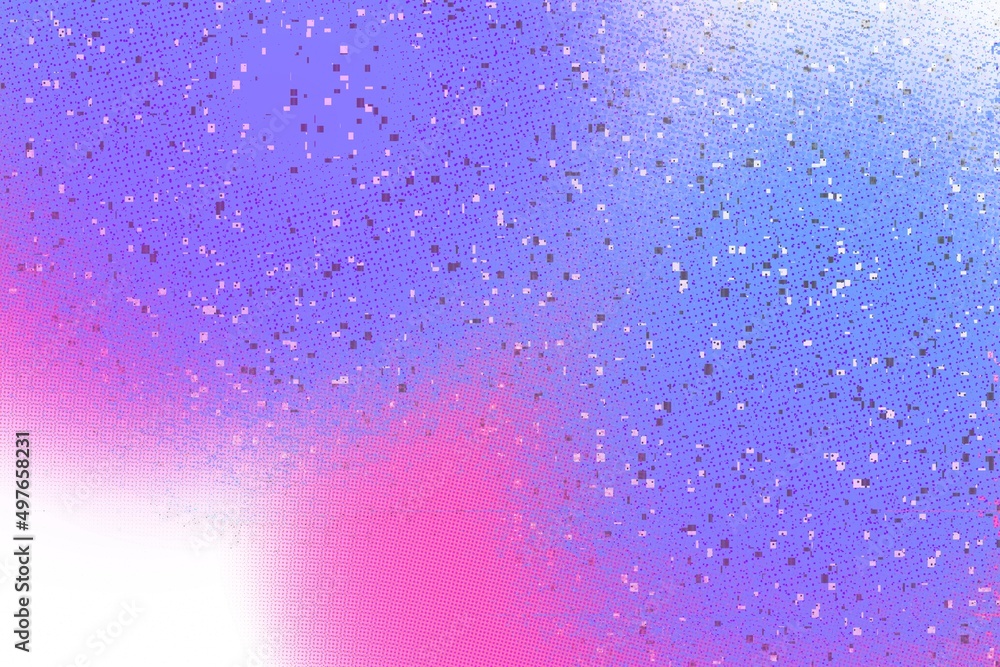 Fototapeta premium Abstract pastel bright colored holographic screen dots grainy gradient textured wide banner header background texture. Colorful digital grain with soft noise effect pattern. Lo-fi trendy spring art