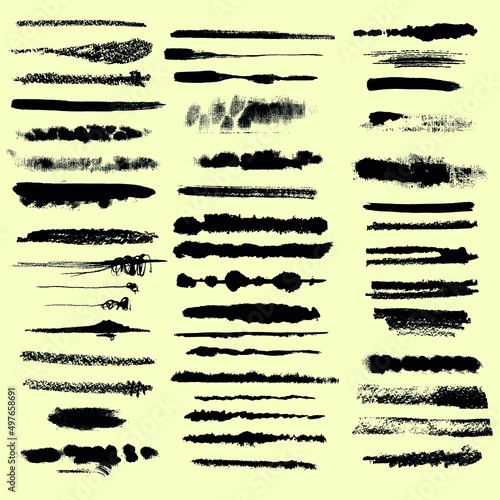 Brush style flat vector illustrator collection set