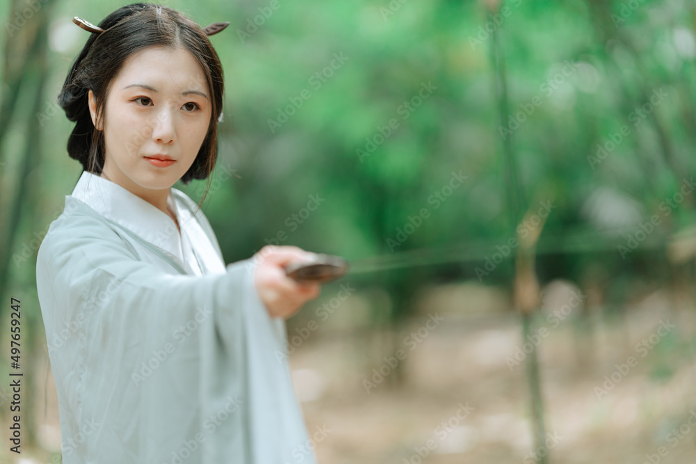 Portrait of Asian woman in traditional Chinese Hanfu Portrait of Asian woman in traditional Chinese Hanfu