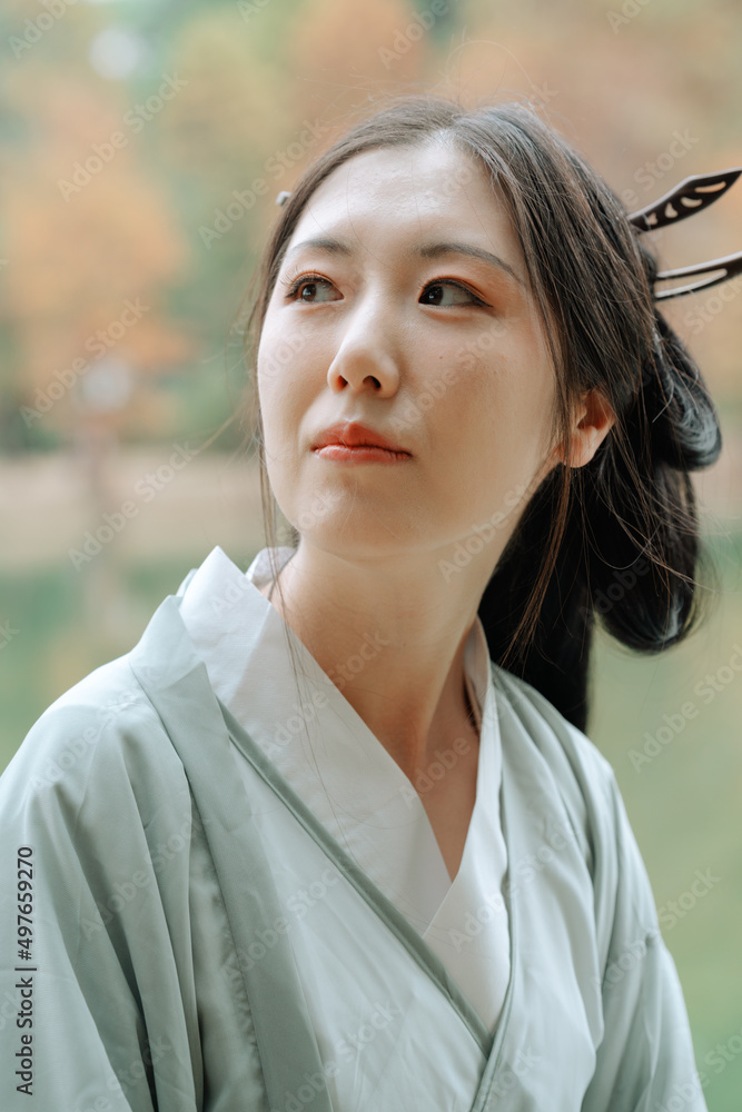 Portrait of Asian woman in traditional Chinese Hanfu Portrait of Asian woman in traditional Chinese Hanfu