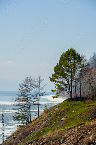 Spring on Circum-Baikal Road to the south of Lake Baikal