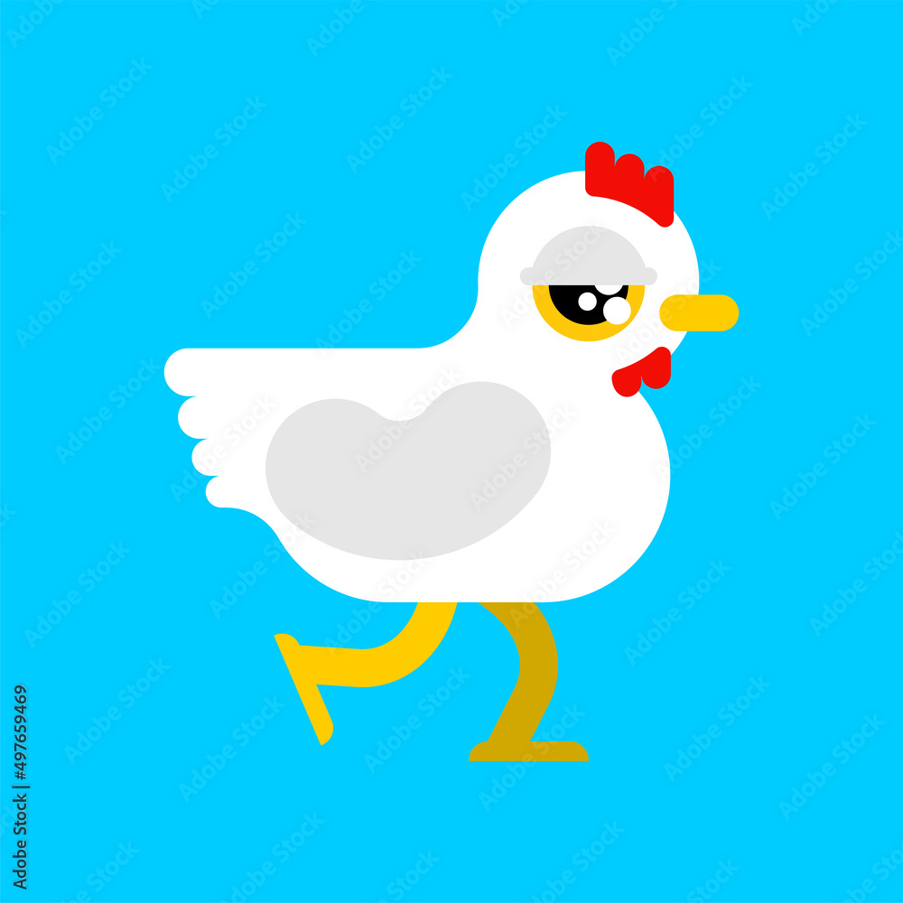Chicken run isolated. hen farm bird Vector illustration Chicken run isolated. hen farm bird Vector illustration