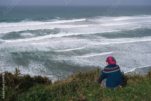 looking at the tumult in the ocean
