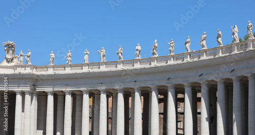 Columns of the Colonnade of the Bernini in St Peter square