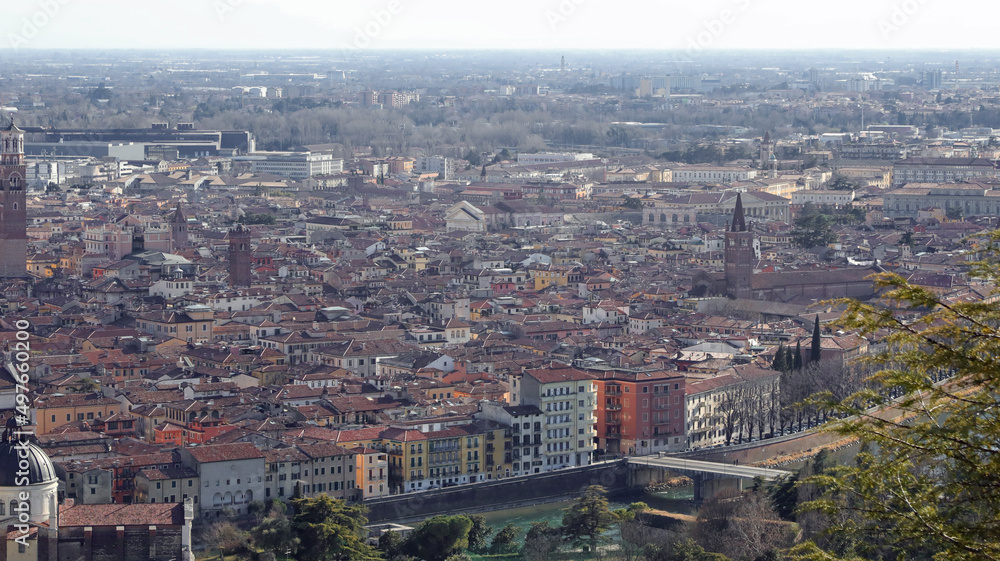 Panorama of Verona City in Northern Italy