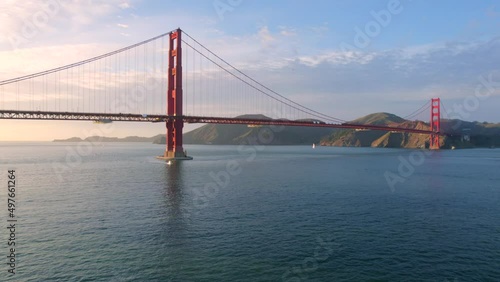 4K Aerial of the Golden Gate Bridge in San Francisco, California, USA.