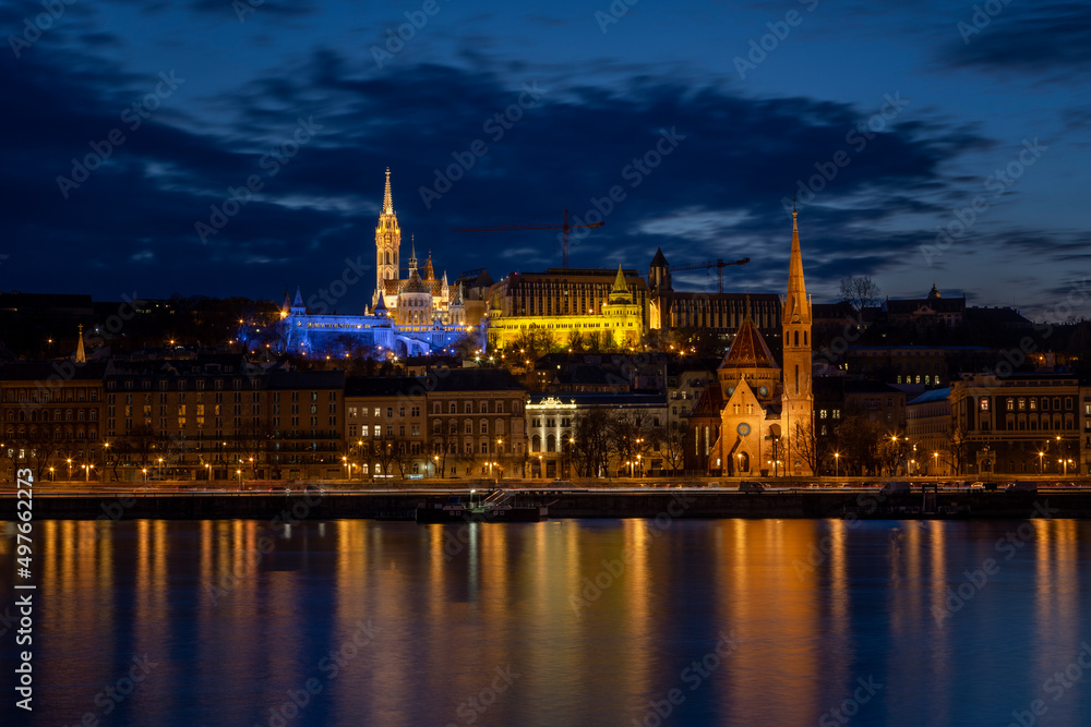 Fisherman's Bastion in Ukrainian colors - Budapest’s solidarity Fisherman's Bastion in Ukrainian colors - Budapest’s solidarity