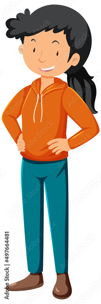 Active woman in coach outfits cartoon character Active woman in coach outfits cartoon character