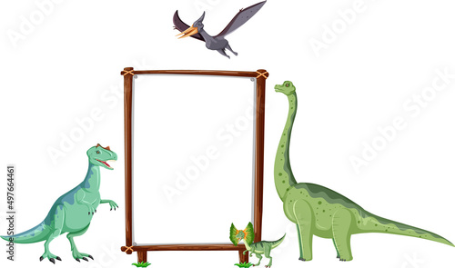 Banner design with dinosaurs