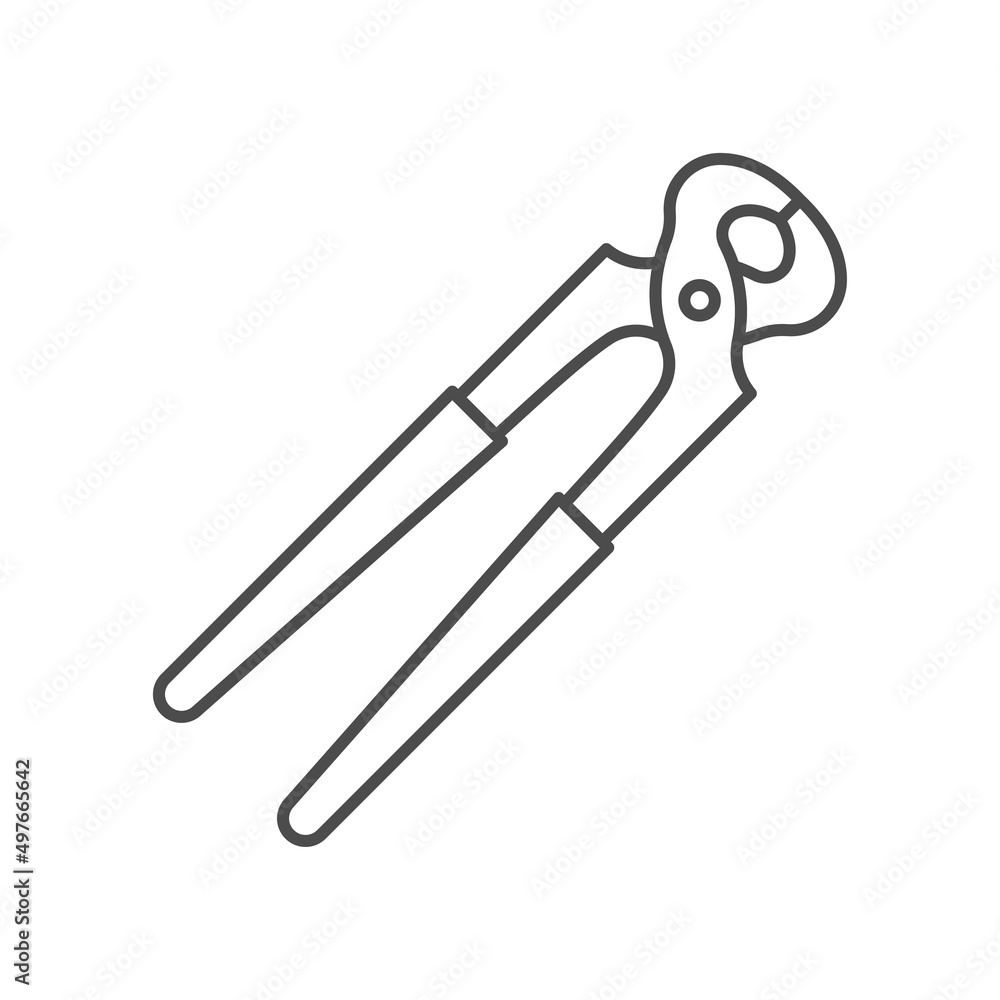 Carpenter pincer line icon. linear style sign for mobile concept and web design. Pincer pliers outline vector icon. Symbol, logo illustration. Vector graphics Carpenter pincer line icon. linear style sign for mobile concept and web design. Pincer pliers outline vector icon. Symbol, logo illustration. Vector graphics