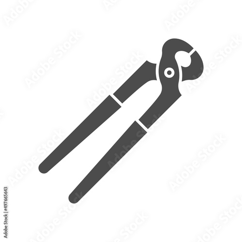 Carpenter pincer glyph icon. linear style sign for mobile concept and web design. Pincer pliers glyph vector icon. Symbol, logo illustration. Vector graphics