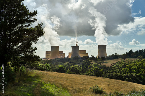 Power plant bellowing out smoke
