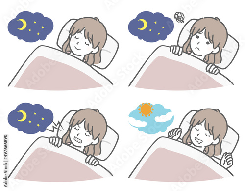 睡眠する若い女性