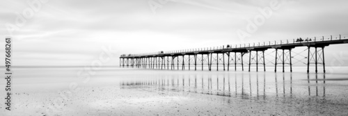 Saltburn Pier Redcar and cleveland Black and white photo