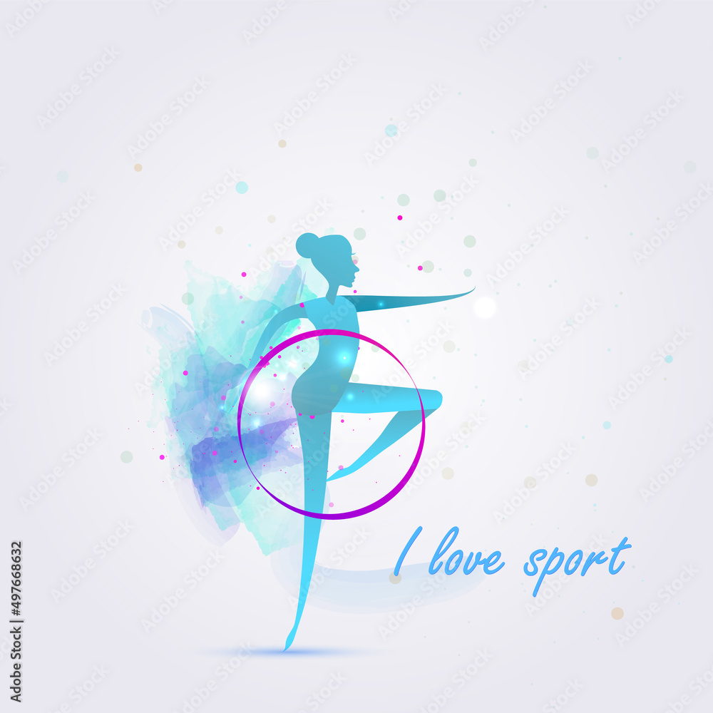 Fototapeta premium Vector illustration concept of sports, gymnastics. Abstract background for banner.