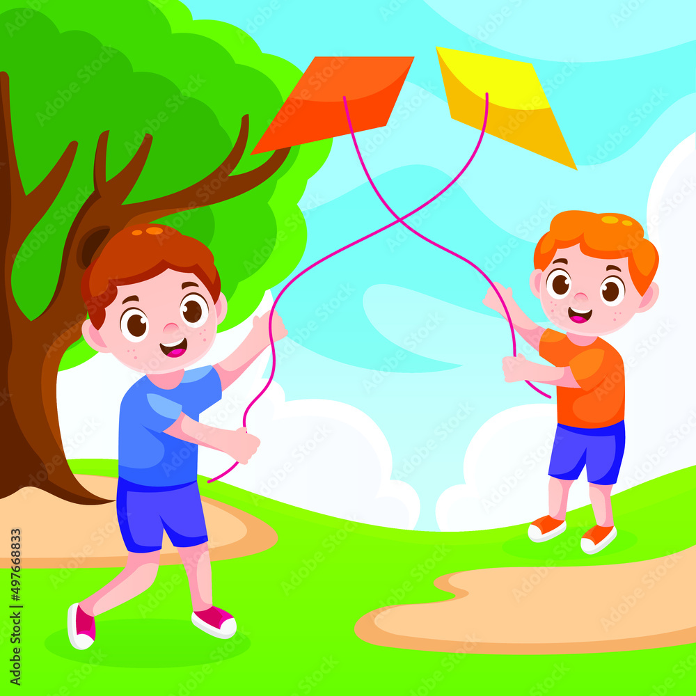 Happy Children's Day with flat design and fantasy. Happy Children's Day with flat design and fantasy.
