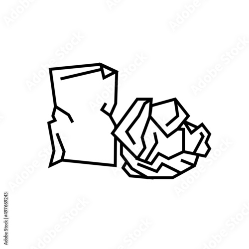 Old paper vector icon in black and white