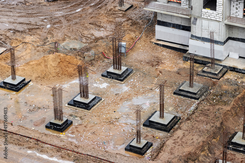 Photography Monolithic reinforced concrete foundations for the construction of a residential building