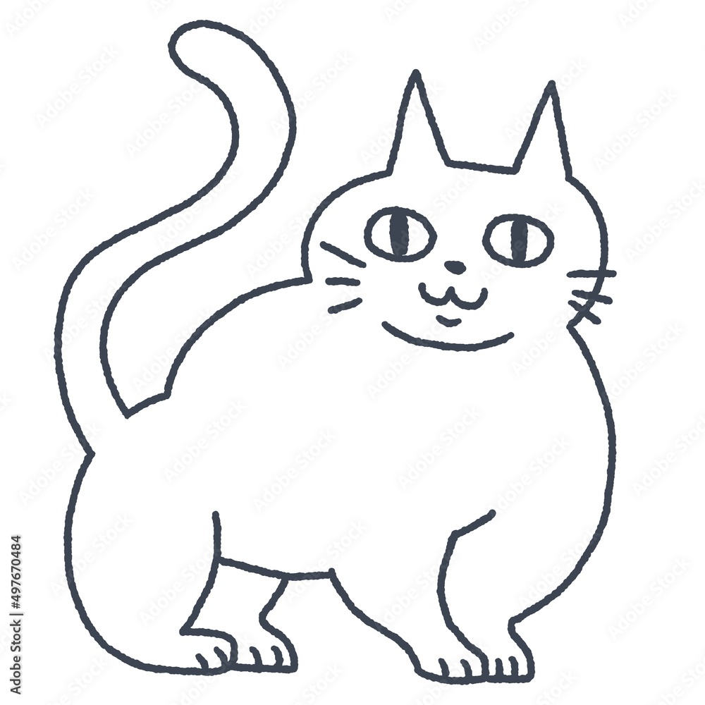 白色の猫のイラスト 白色の猫のイラスト