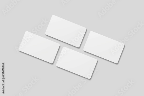 Stack blank business card for mockup. 3D Render.