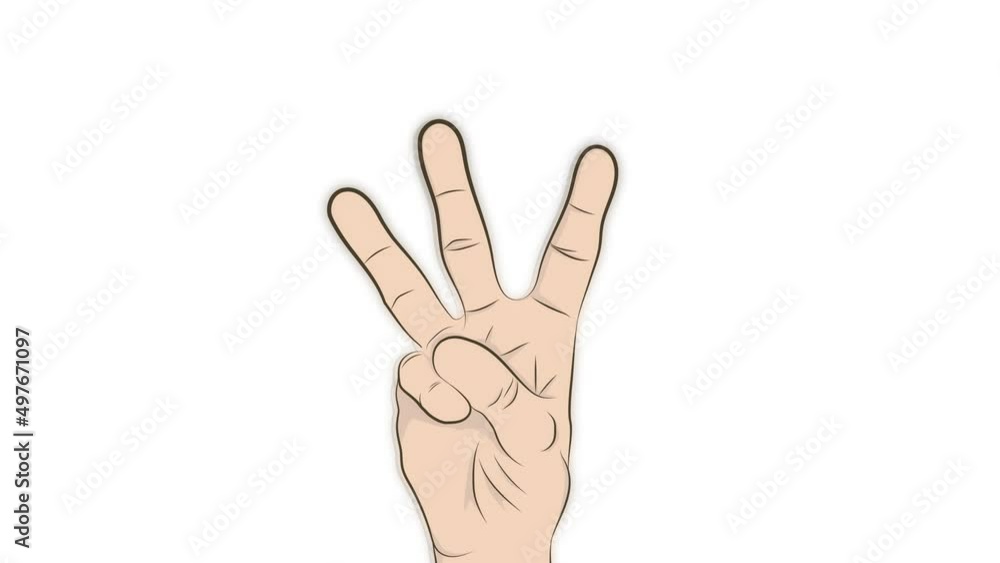 count to three on fingers. video illustration. count to three on fingers. video illustration.